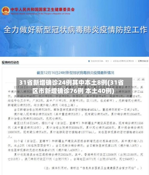 31省新增确诊24例其中本土8例(31省区市新增确诊76例 本土40例)-第2张图片