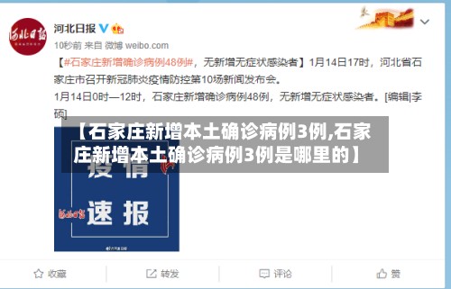 【石家庄新增本土确诊病例3例,石家庄新增本土确诊病例3例是哪里的】