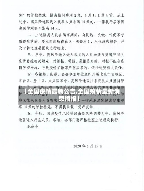【全国疫情最新公告,全国疫情最新消息播报】