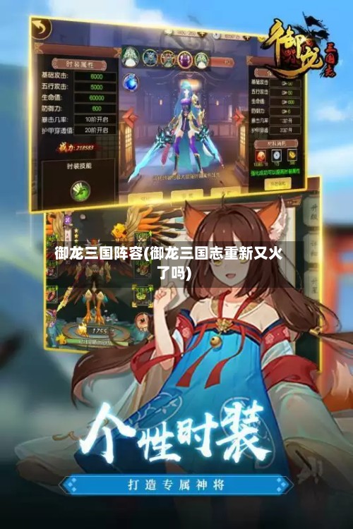 御龙三国阵容(御龙三国志重新又火了吗)