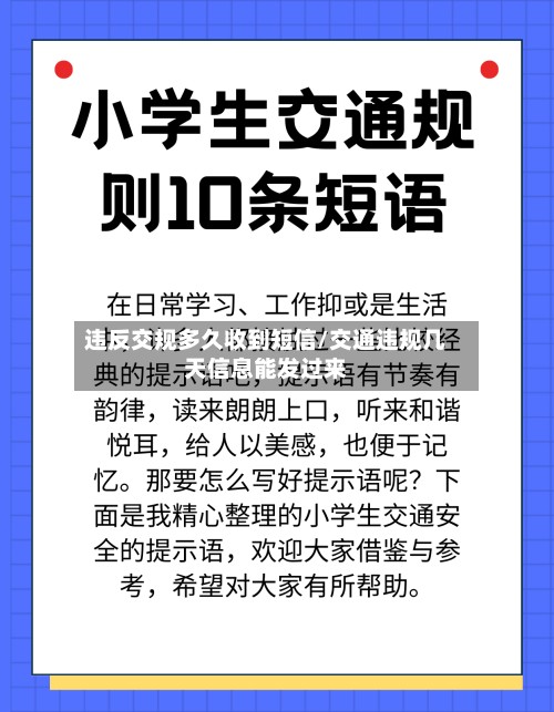 违反交规多久收到短信/交通违规几天信息能发过来-第2张图片