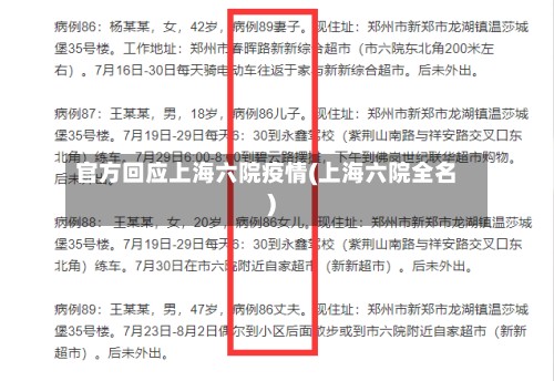 官方回应上海六院疫情(上海六院全名)-第2张图片