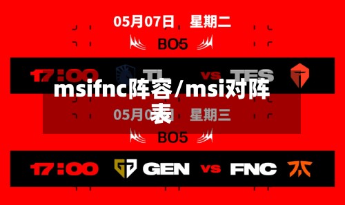 msifnc阵容/msi对阵表