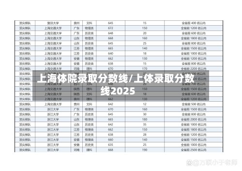 上海体院录取分数线/上体录取分数线2025-第2张图片