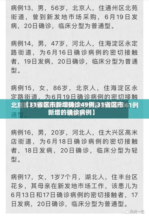 【31省区市新增确诊49例,31省区市新增的确诊病例】