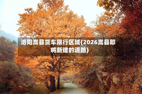洛阳嵩县货车限行区域(2026嵩县即将新建的道路)