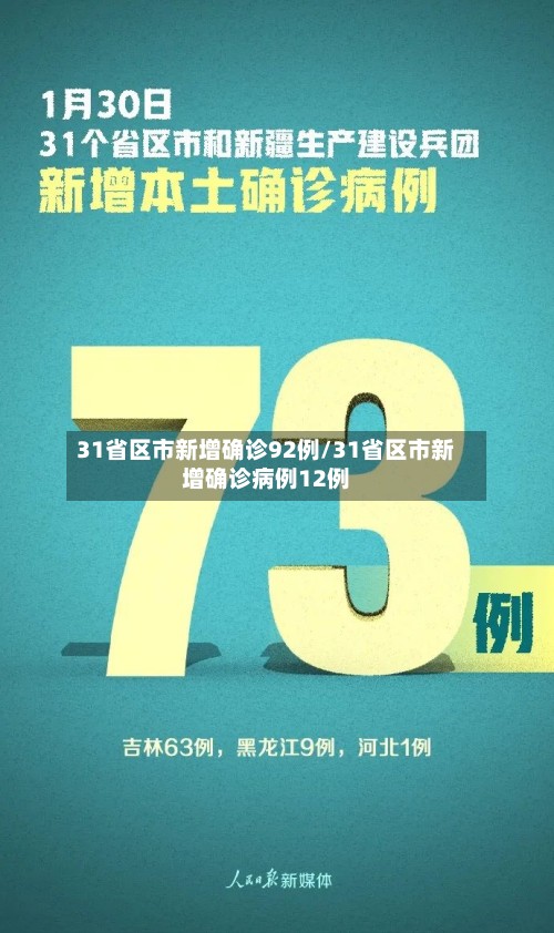 31省区市新增确诊92例/31省区市新增确诊病例12例