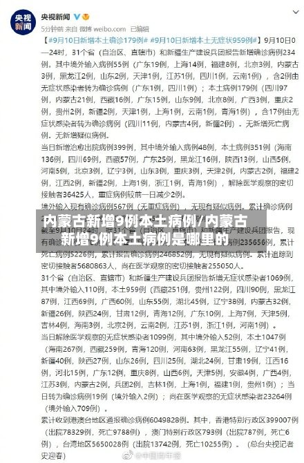 内蒙古新增9例本土病例/内蒙古新增9例本土病例是哪里的