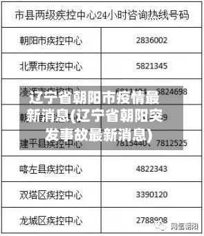 辽宁省朝阳市疫情最新消息(辽宁省朝阳突发事故最新消息)
