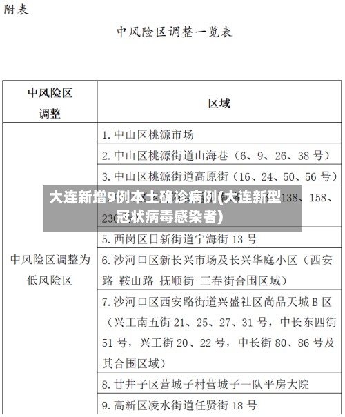 大连新增9例本土确诊病例(大连新型冠状病毒感染者)