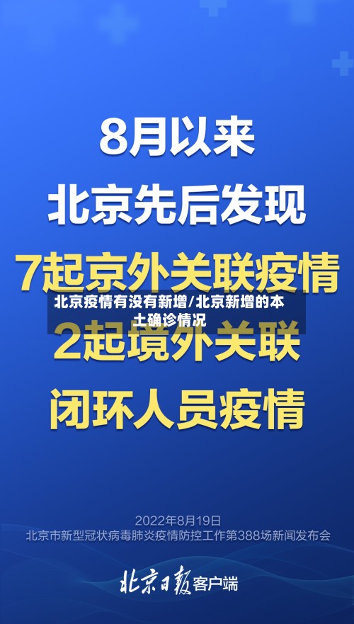 北京疫情有没有新增/北京新增的本土确诊情况