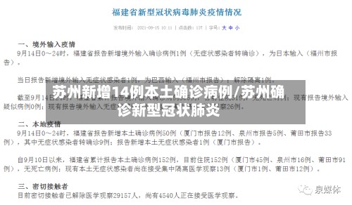 苏州新增14例本土确诊病例/苏州确诊新型冠状肺炎