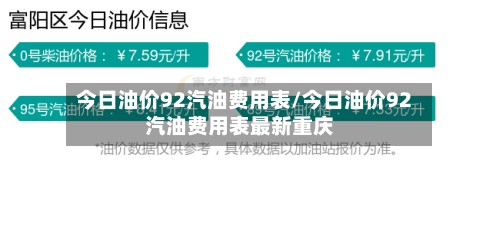 今日油价92汽油费用表/今日油价92汽油费用表最新重庆