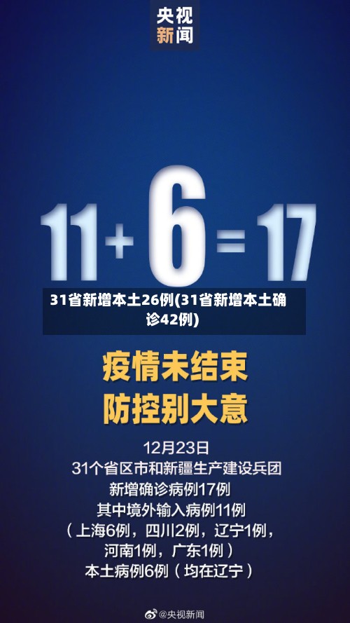 31省新增本土26例(31省新增本土确诊42例)-第2张图片
