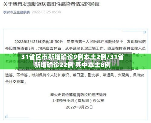 31省区市新增确诊9例本土2例/31省新增确诊22例 其中本土8例-第3张图片
