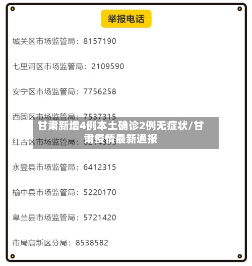 甘肃新增4例本土确诊2例无症状/甘肃疫情最新通报-第2张图片