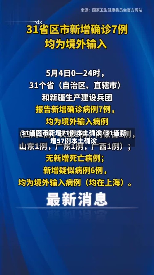 31省区市新增71例本土确诊/31省新增57例本土确诊