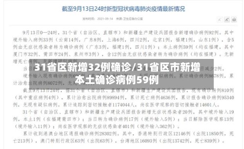 31省区新增32例确诊/31省区市新增本土确诊病例59例