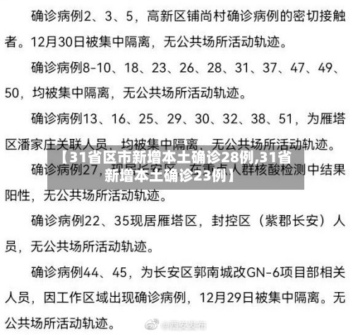 【31省区市新增本土确诊28例,31省新增本土确诊23例】