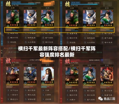 横扫千军最新阵容搭配/横扫千军阵容强度排名最新