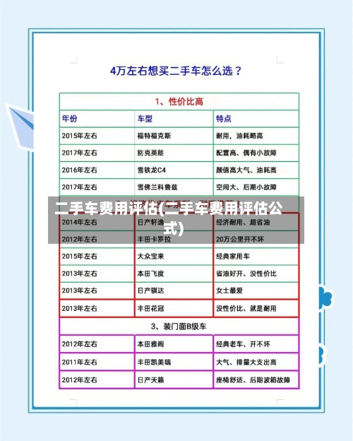 二手车费用评估(二手车费用评估公式)-第3张图片
