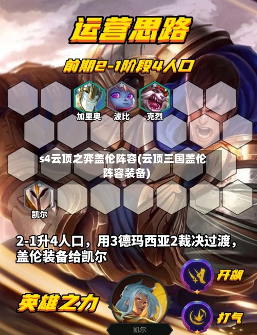 s4云顶之弈盖伦阵容(云顶三国盖伦阵容装备)