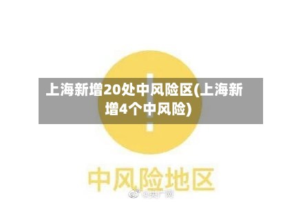 上海新增20处中风险区(上海新增4个中风险)