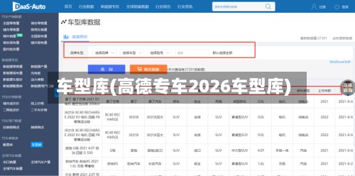 车型库(高德专车2026车型库)-第2张图片