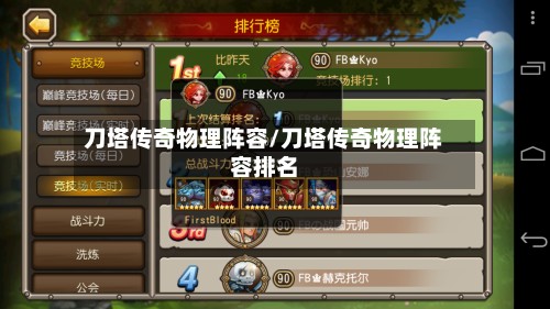 刀塔传奇物理阵容/刀塔传奇物理阵容排名