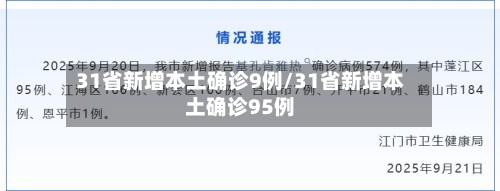 31省新增本土确诊9例/31省新增本土确诊95例