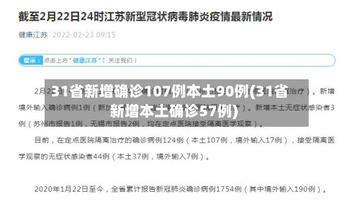 31省新增确诊107例本土90例(31省新增本土确诊57例)