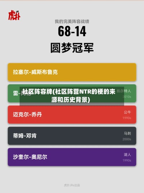 社区阵容牌(社区阵营NTR的梗的来源和历史背景)