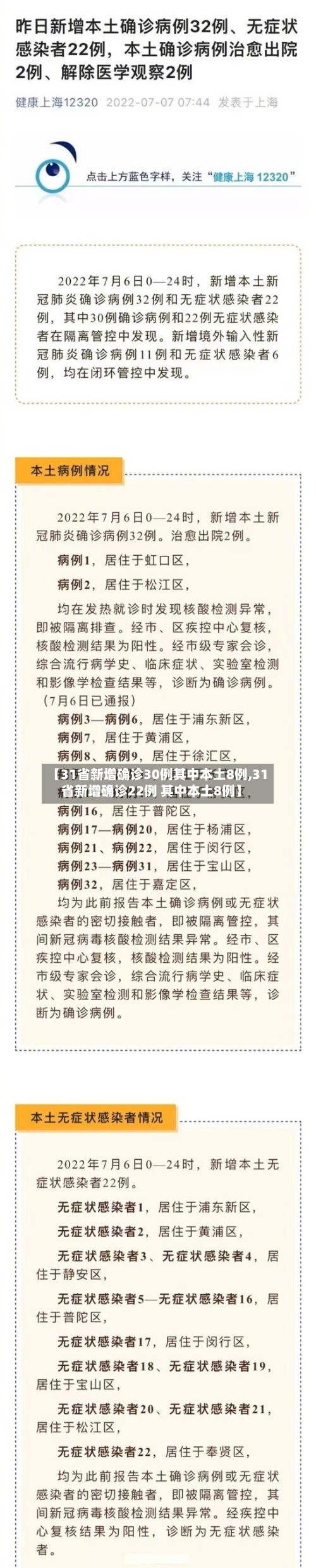 【31省新增确诊30例其中本土8例,31省新增确诊22例 其中本土8例】