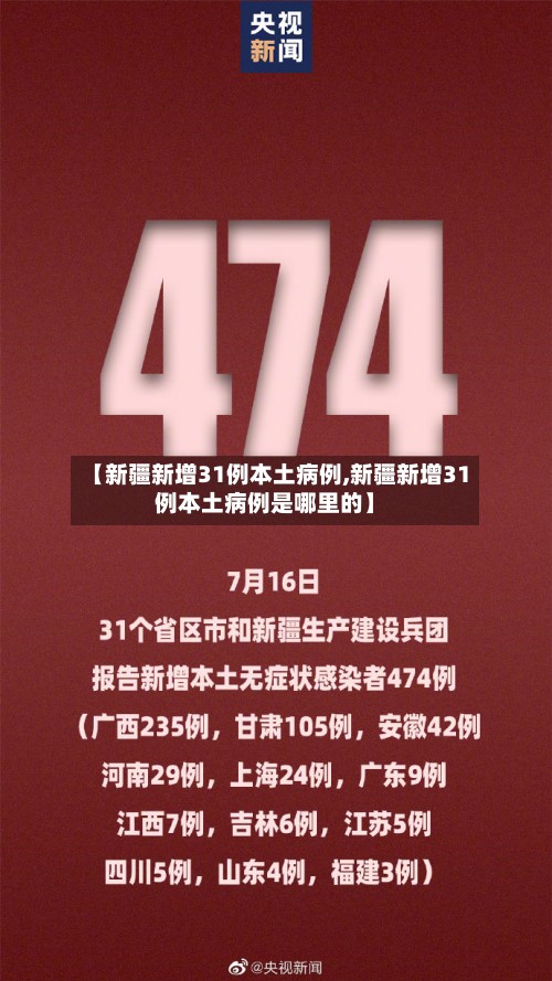 【新疆新增31例本土病例,新疆新增31例本土病例是哪里的】