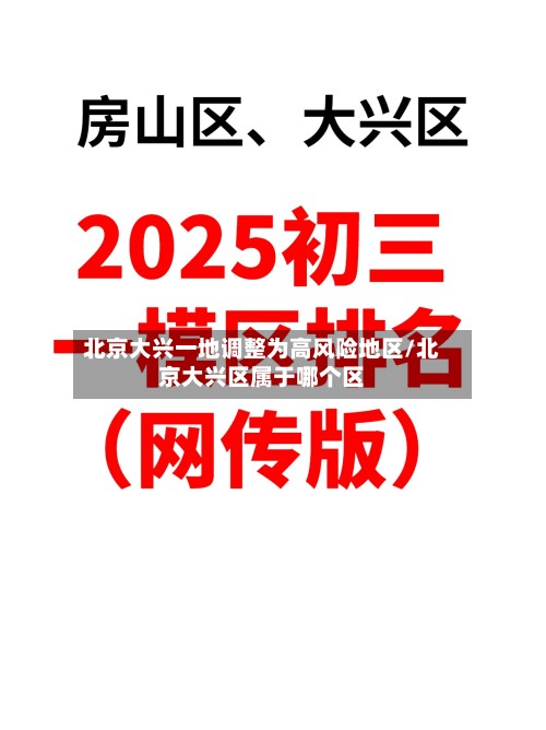 北京大兴一地调整为高风险地区/北京大兴区属于哪个区