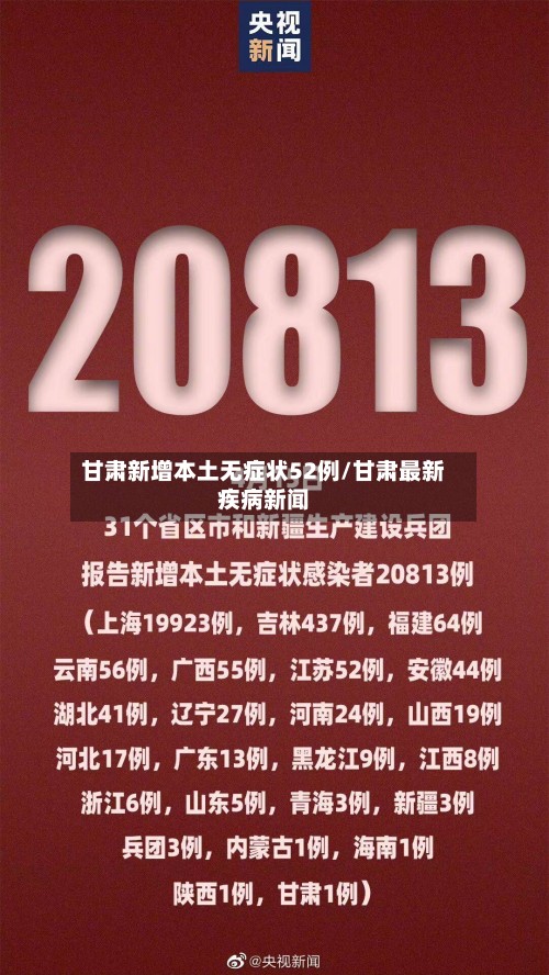 甘肃新增本土无症状52例/甘肃最新疾病新闻-第3张图片
