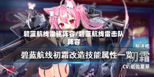 碧蓝航线雷驱阵容/碧蓝航线雷击队阵容
