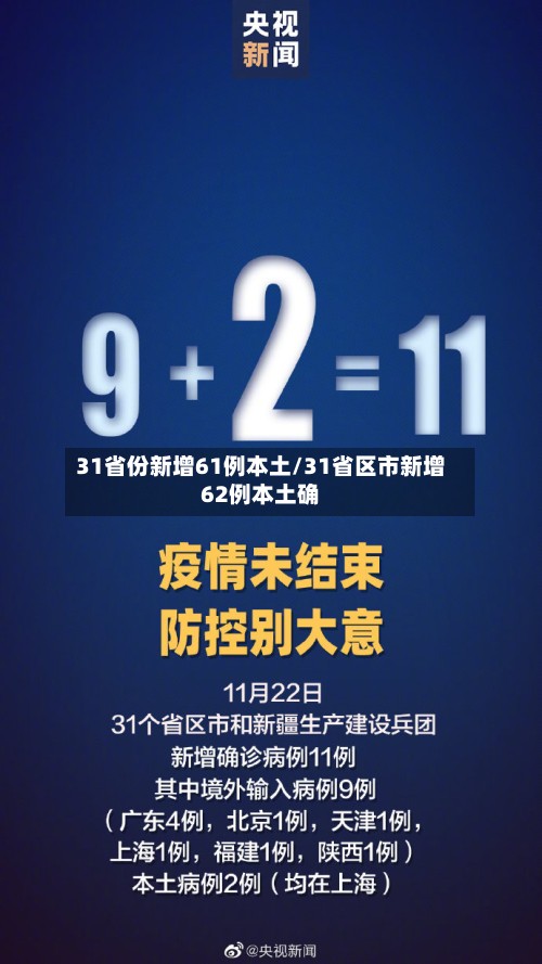 31省份新增61例本土/31省区市新增62例本土确-第2张图片