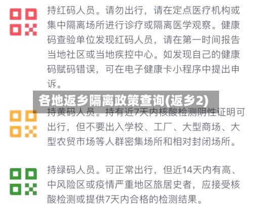 各地返乡隔离政策查询(返乡2)-第3张图片