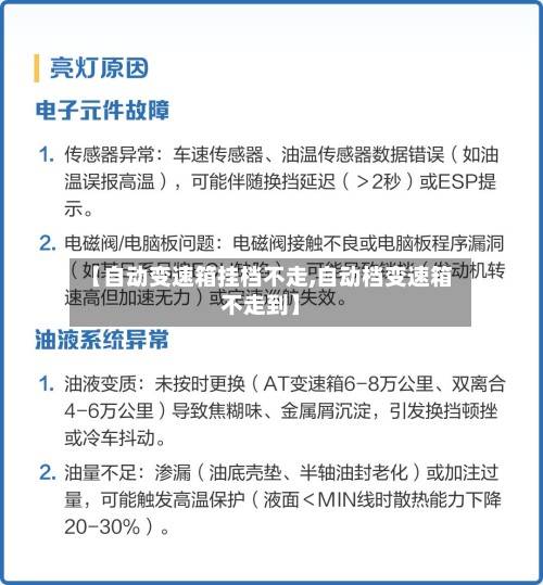 【自动变速箱挂档不走,自动档变速箱不走到】