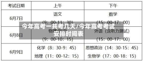 今年高考一共考几天/今年高考考试安排时间表-第2张图片
