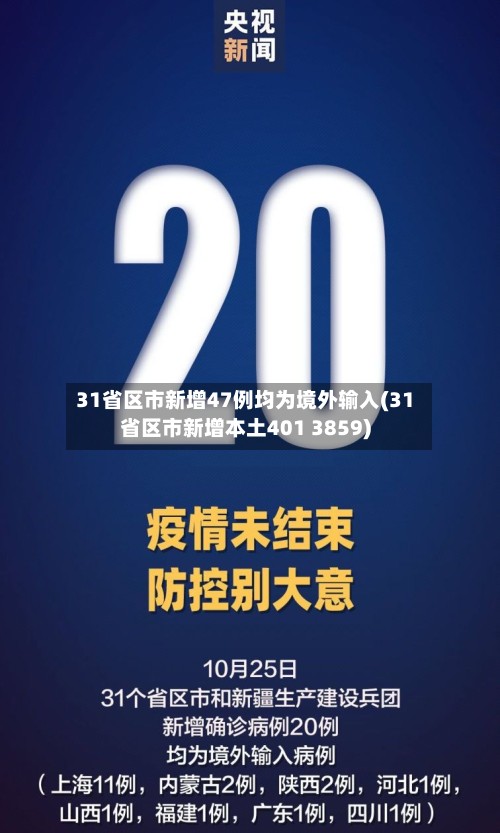 31省区市新增47例均为境外输入(31省区市新增本土401 3859)