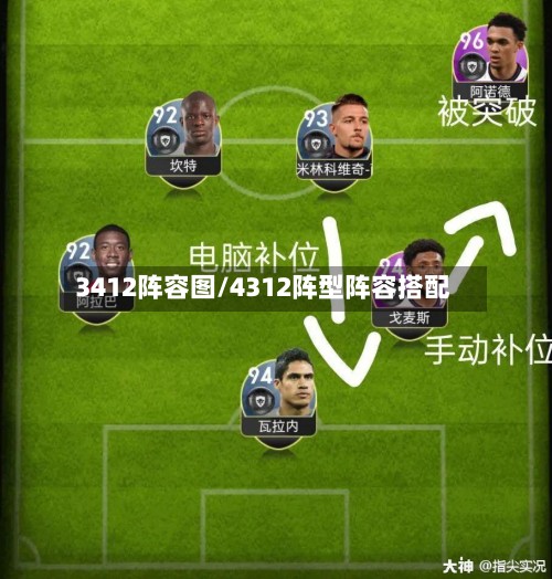 3412阵容图/4312阵型阵容搭配