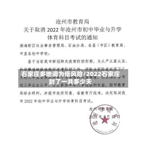 石家庄多地调为低风险/2022石家庄封了一共多少天