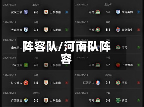 阵容队/河南队阵容