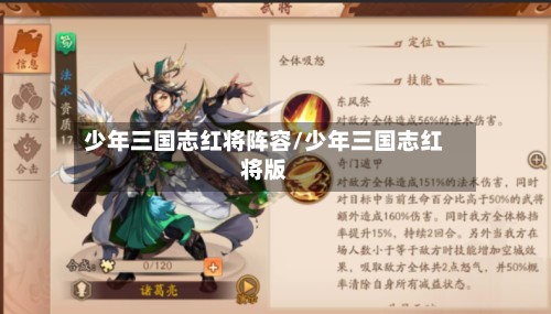 少年三国志红将阵容/少年三国志红将版-第2张图片