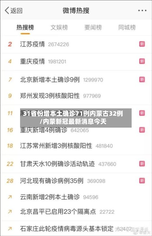 31省份增本土确诊71例内蒙古32例/内蒙新冠最新消息今天