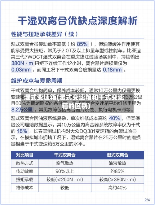 湿式变速箱(湿式变速箱和干式变速箱的区别)-第2张图片