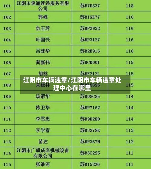 江阴市车辆违章/江阴市车辆违章处理中心在哪里-第2张图片