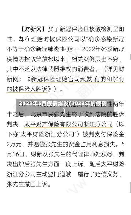 2023年5月疫情爆发(2023年的疫情)